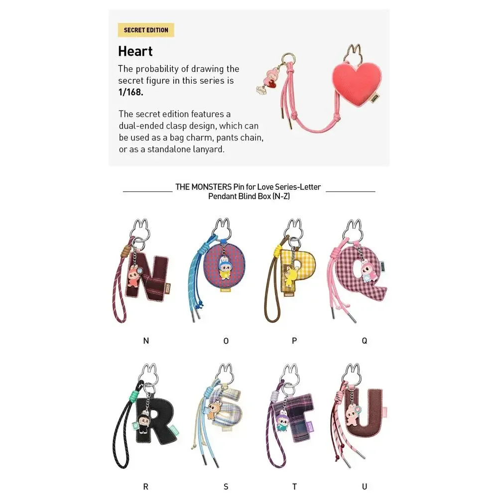 POP MART THE MONSTERS Pin for Love Series- Letter Pendant Blind Box (N-Z) - Picture 4 of 17